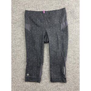 Athleta Capri Leggings Womens Small Gray‎ High Rise Patterned Crop Yoga Pants